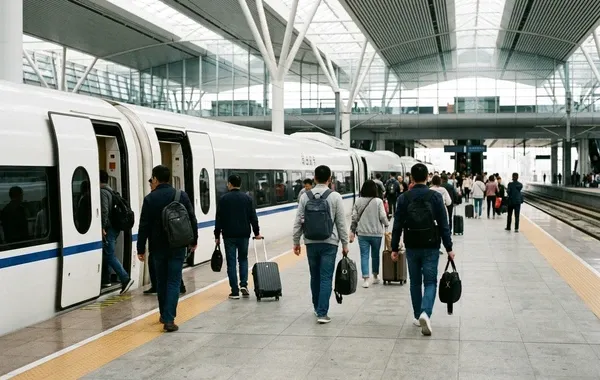 Andén de llegada en la estación de A Coruña