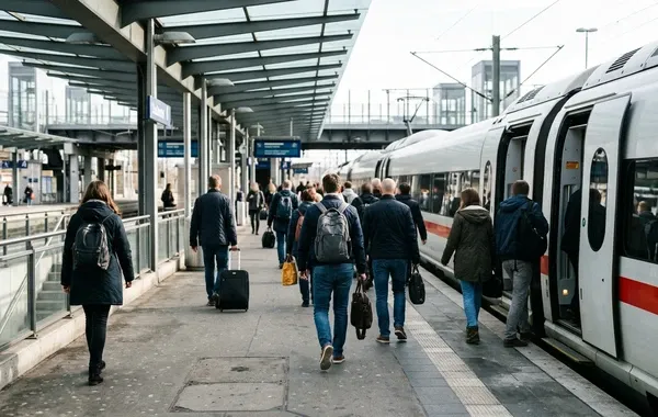 Andén de llegada en la estación de Albacete