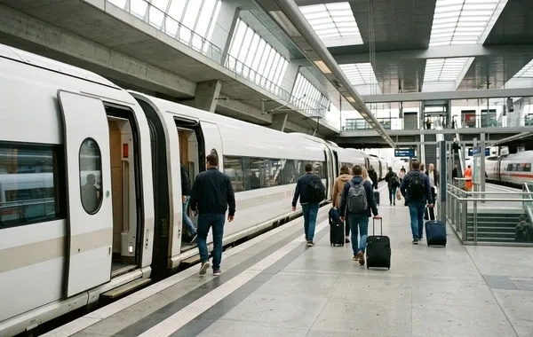 Andén de llegada en la estación de Almería