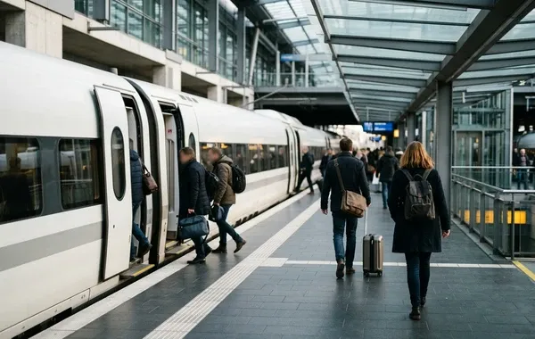 Andén de llegada en la estación de Ávila