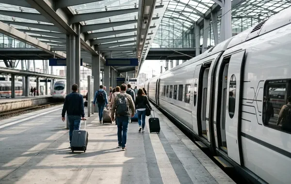 Andén de llegada en la estación de Castellón de la Plana