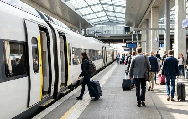 Andén de llegada en la estación de Ciudad Real