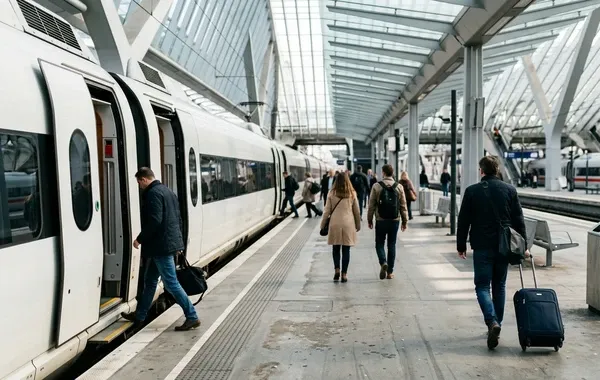 Andén de llegada en la estación de Cuenca