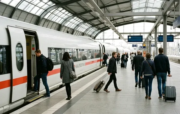 Andén de llegada en la estación de Guadalajara