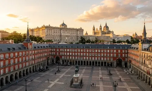 Palacio Real y Plaza Mayor en Madrid