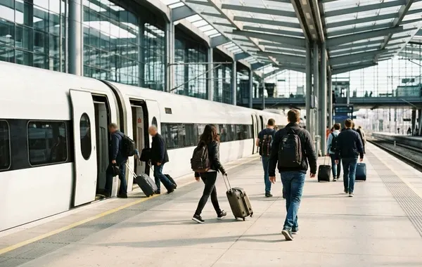 Andén de llegada en la estación de Segovia