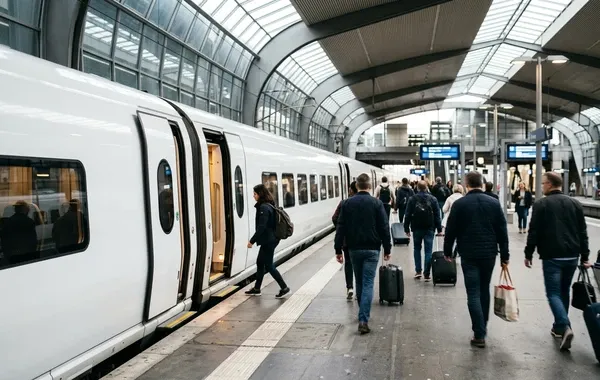 Andén de llegada en la estación de Tarragona