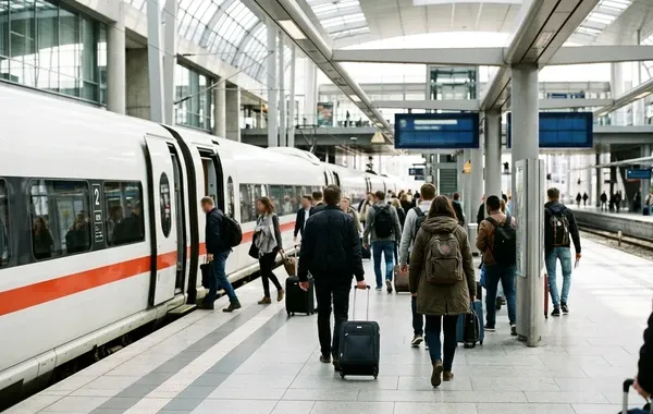 Andén de llegada en la estación de Vitoria-Gasteiz