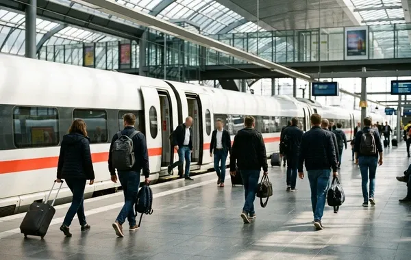 Andén de llegada en la estación de Zamora